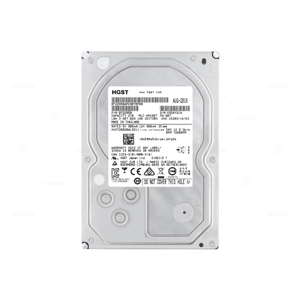 HUS726020ALS211-TEGILE HITACHI ULTRASTAR HDD 2TB 7.2K SAS 12G 3.5" LFF